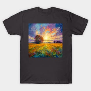 Tree and summer floral fields T-Shirt